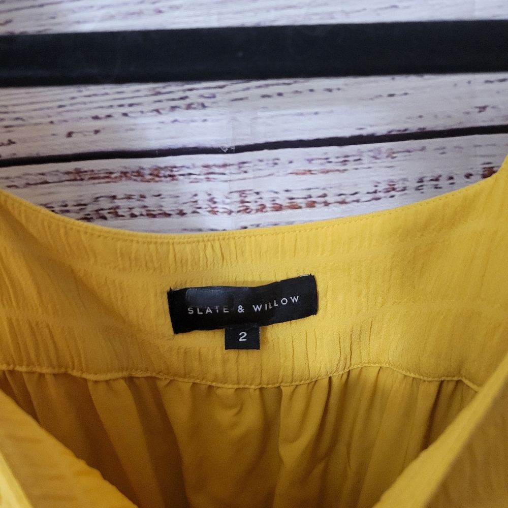 Slate and Willow Yellow Midi Dress S2 - Picture 2 of 7
